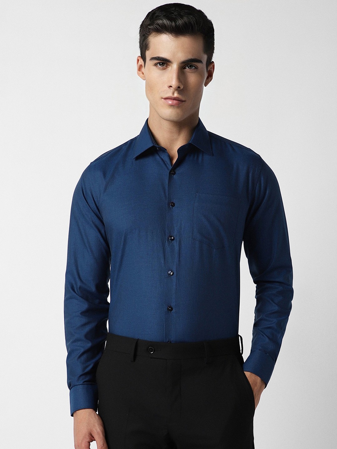 

Van Heusen Men Blue Slim Fit Opaque Formal Shirt