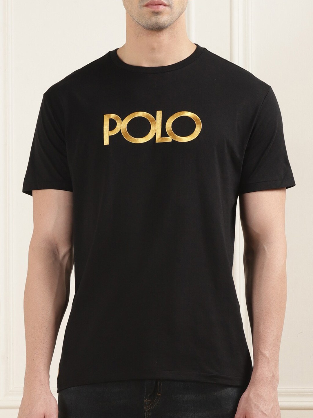 

Polo Ralph Lauren Typography Printed Cotton T-shirt, Black
