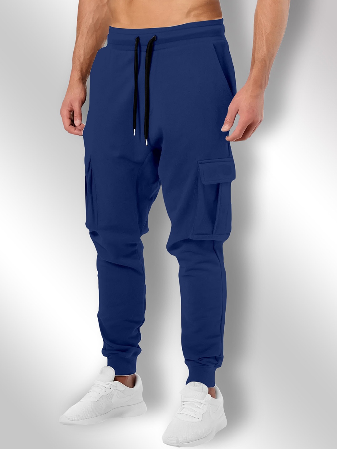 

FTX Men Relaxed Mid Rise Cargos, Blue