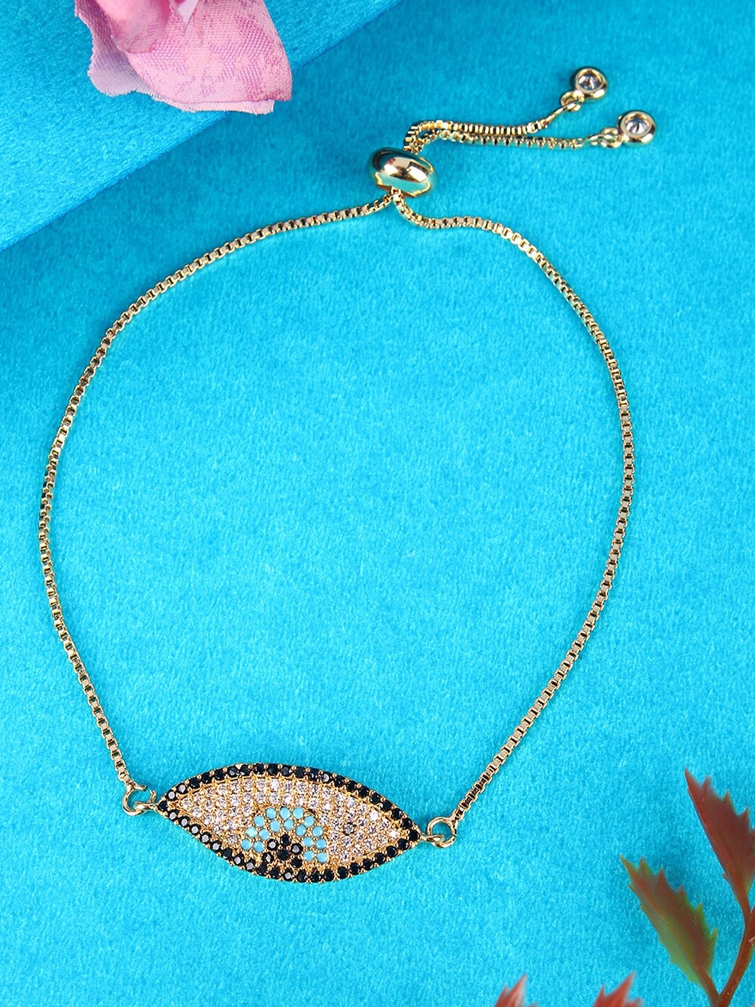 

Stylecast X KPOP Brass Gold-Plated Cubic Zirconia-Studded Charm Bracelet