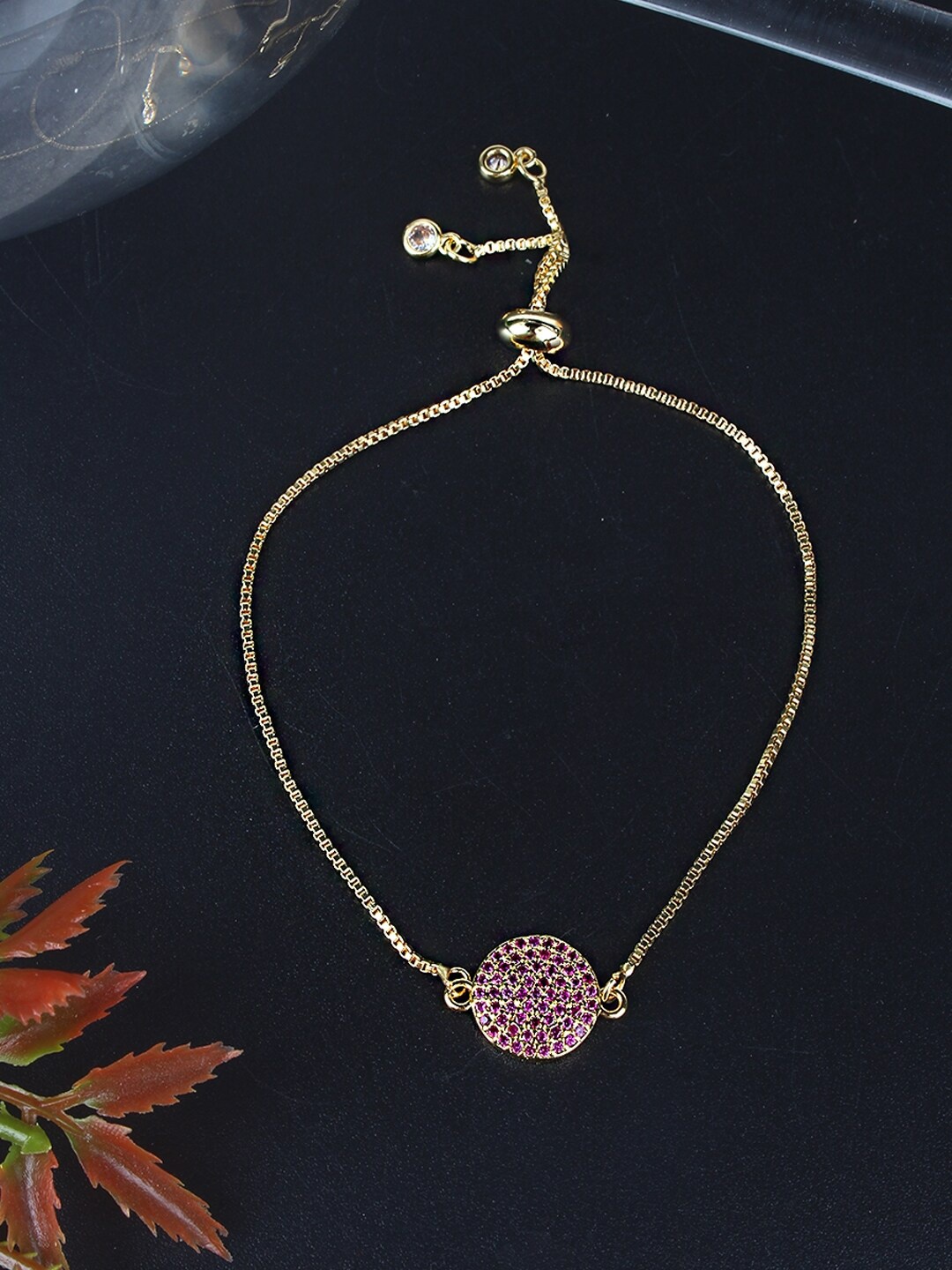 

Stylecast X KPOP Brass Cubic Zirconia Gold-Plated Charm Bracelet