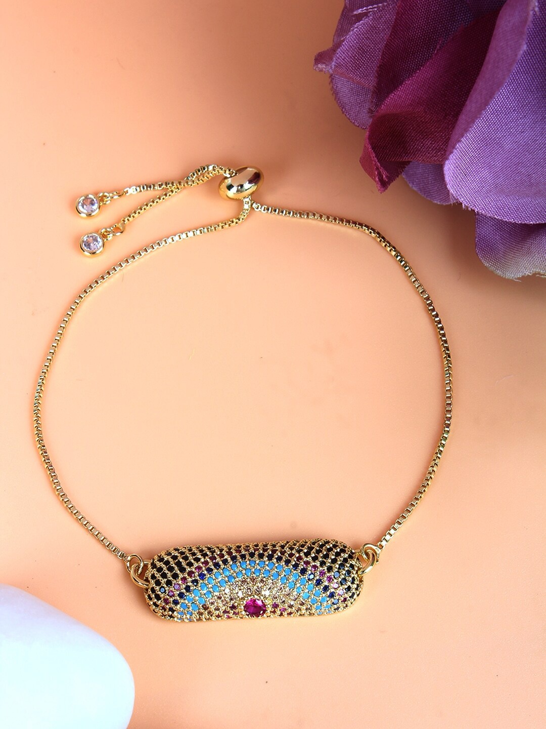 

Stylecast X KPOP Gold-Plated Cubic Zirconia Charm Bracelet