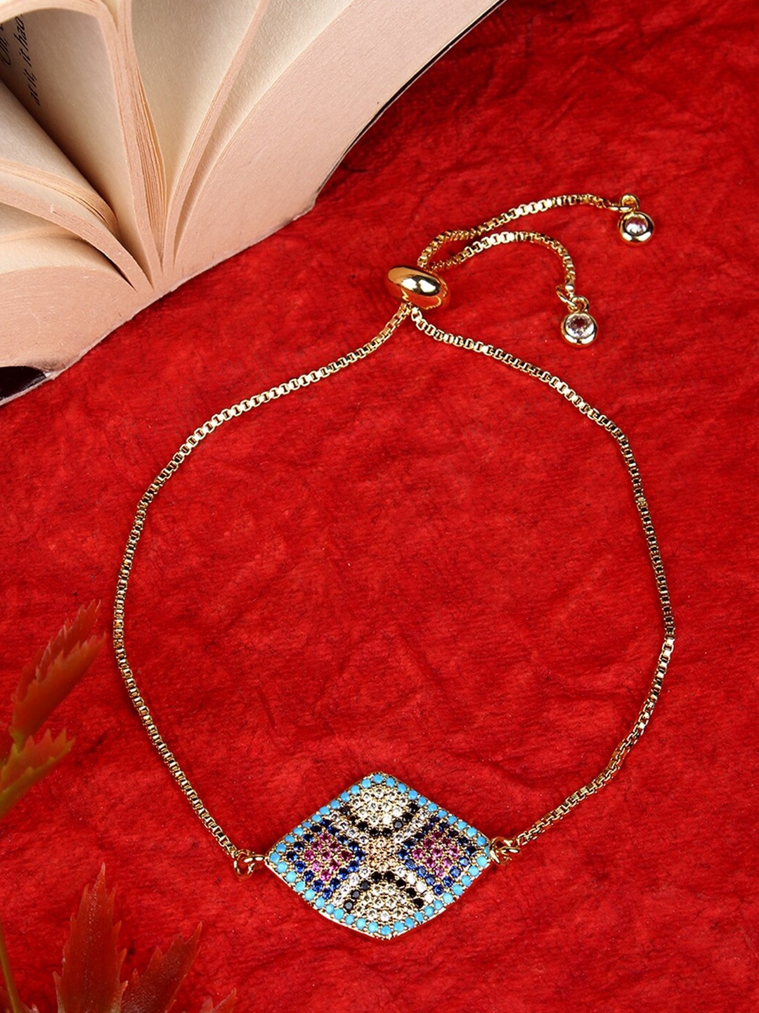 

Stylecast X KPOP Brass Cubic Zirconia Gold-Plated Charm Bracelet
