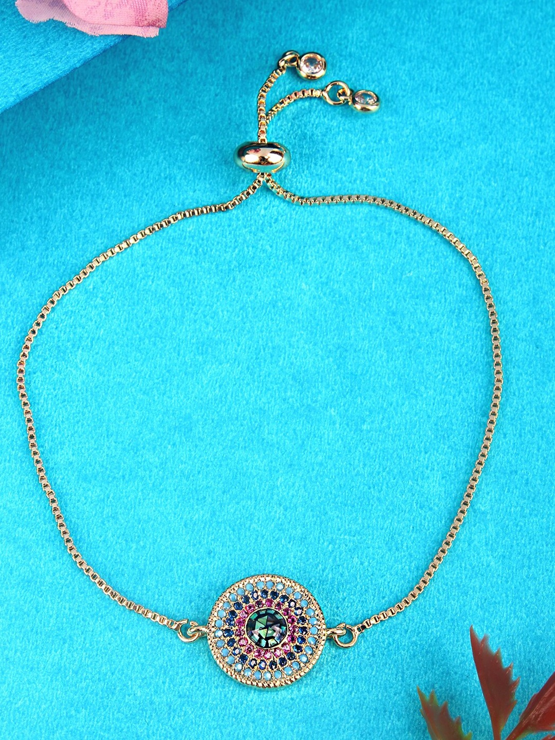 

Stylecast X KPOP Women Cubic Zirconia Gold-Plated Charm Bracelet