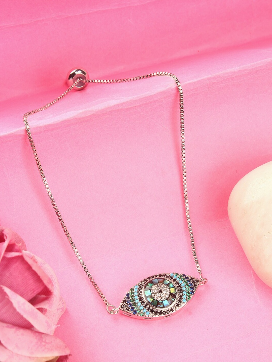 

Stylecast X KPOP Silver-Plated Cubic Zirconia Charm Bracelet