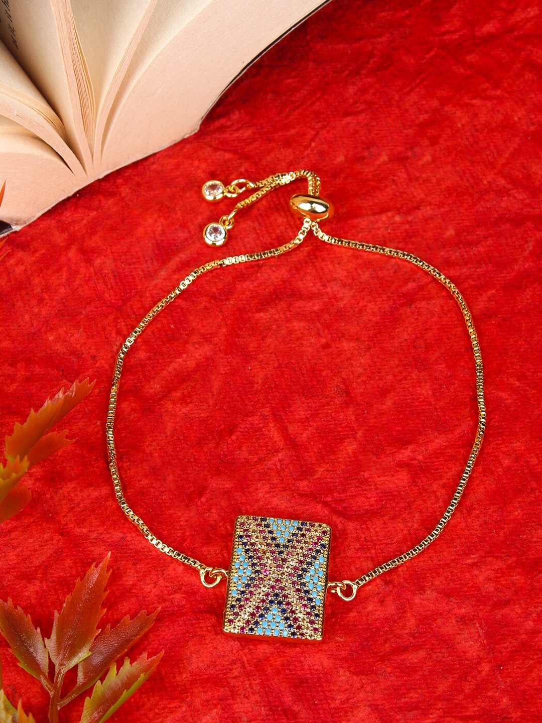 

Stylecast X KPOP Brass Cubic Zirconia Gold-Plated Charm Bracelet