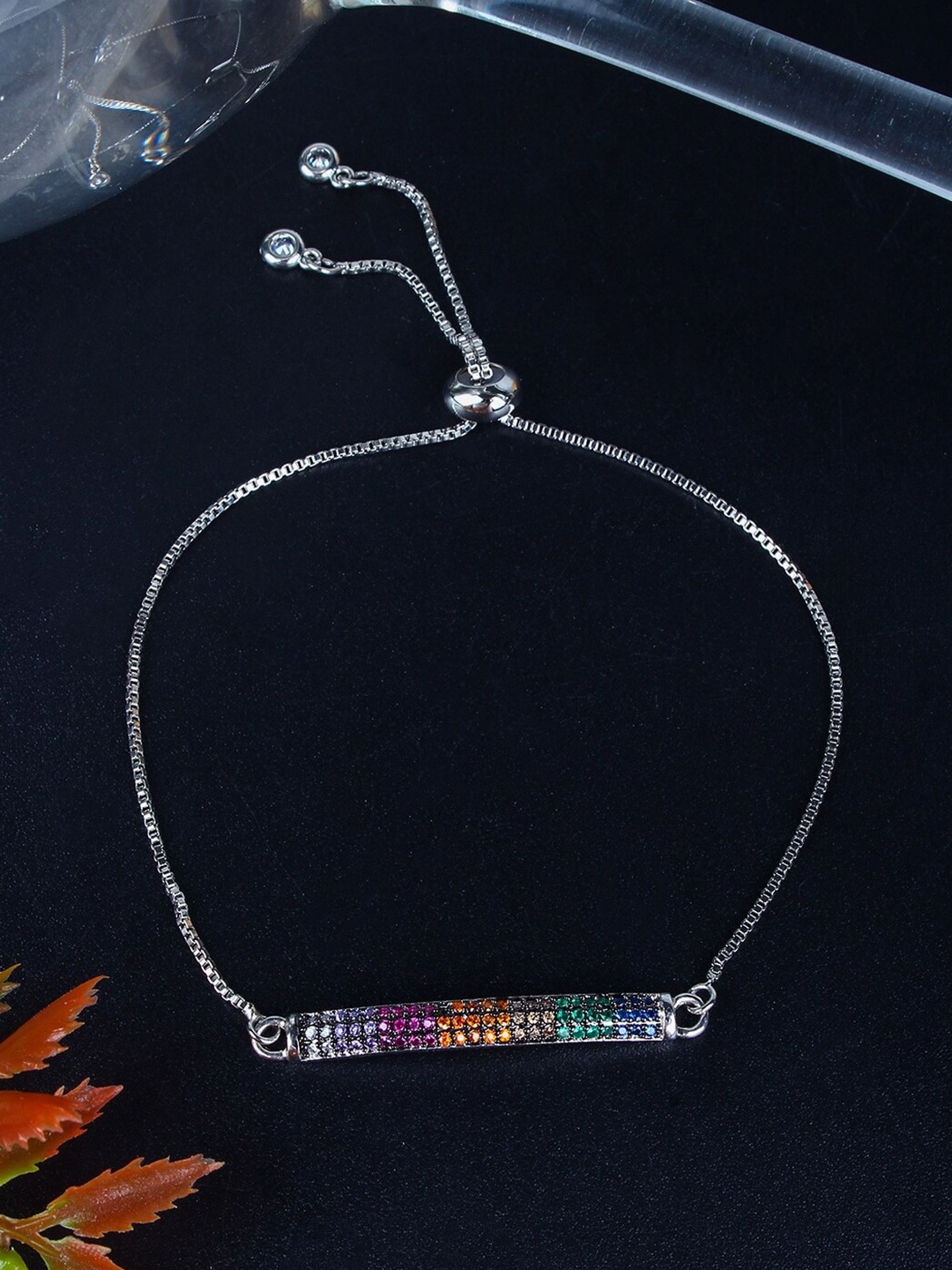 

Stylecast X KPOP Cubic Zirconia Silver-Plated Charm Bracelet