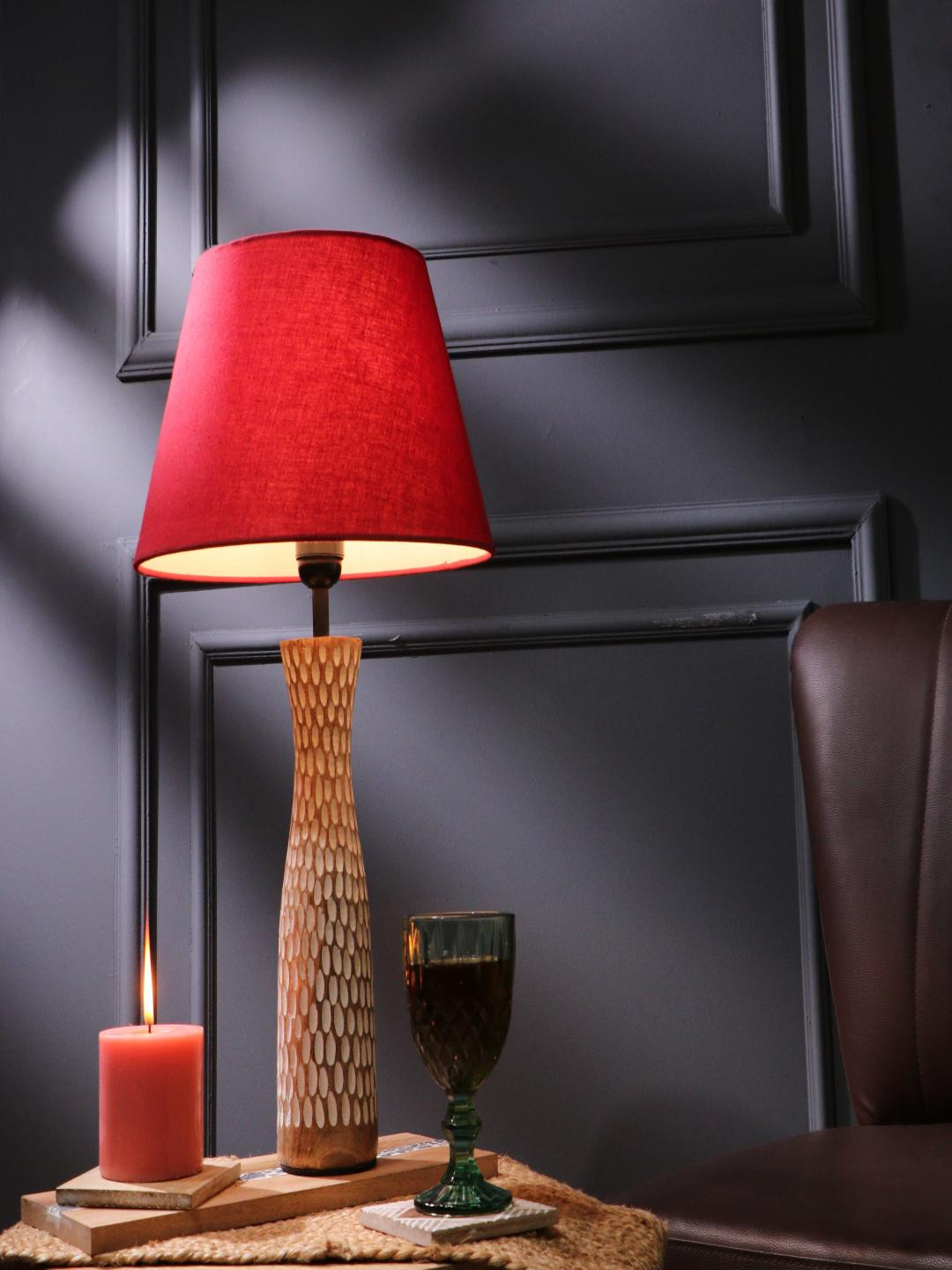 

The Decor Mart Red Textured Table Lamps