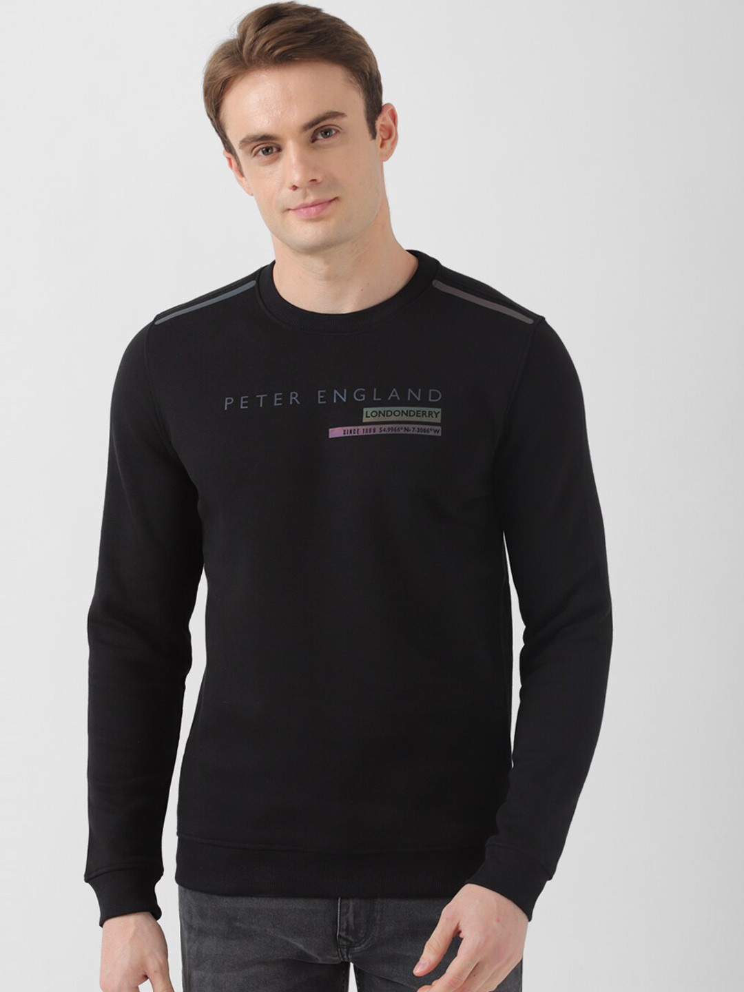 

Peter England Casuals Typography Printed Sweatshirt, Black
