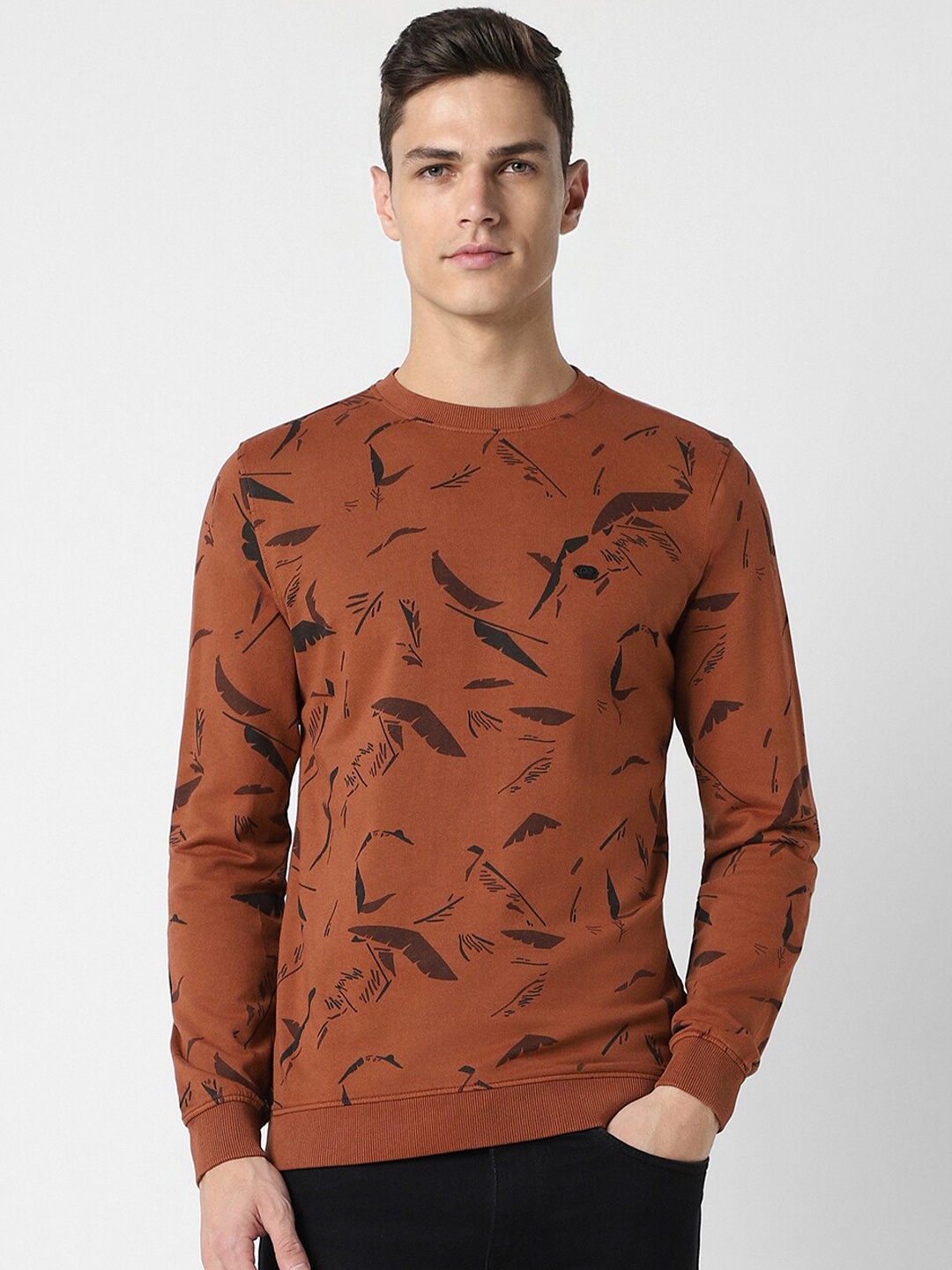 

Peter England Casuals Abstract Printed Pullover Pure Cotton Sweatshirt, Brown