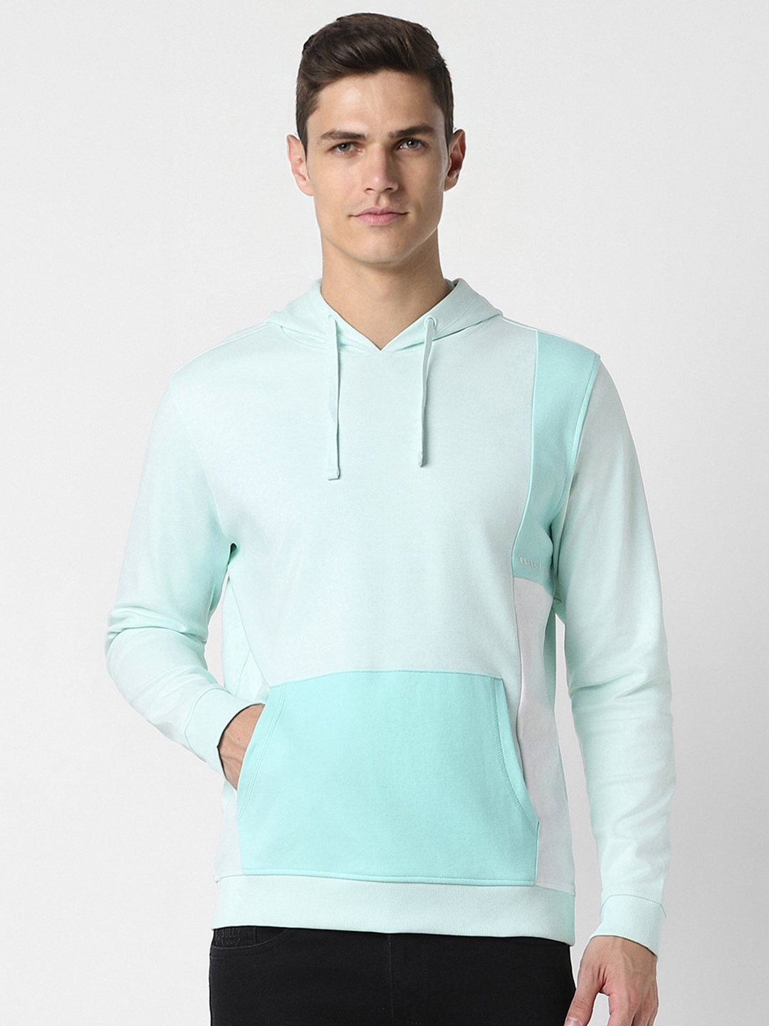 

Peter England Casuals Hooded Pullover Sweatshirt, Blue