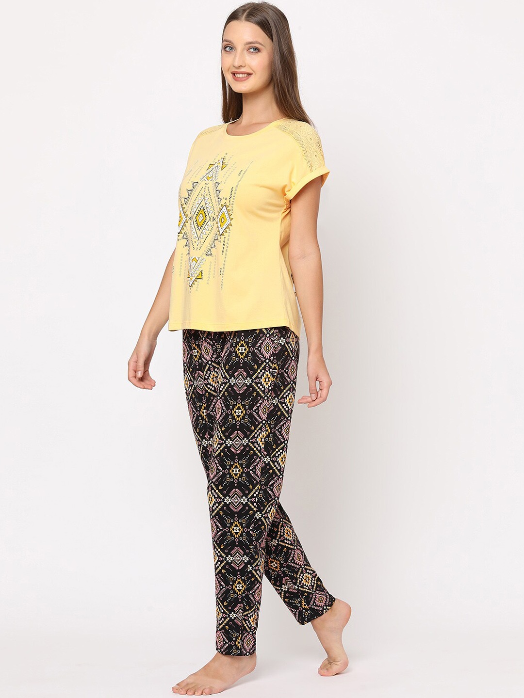 

MAYSIXTY Mid-Rise Printed Lounge Pant, Black