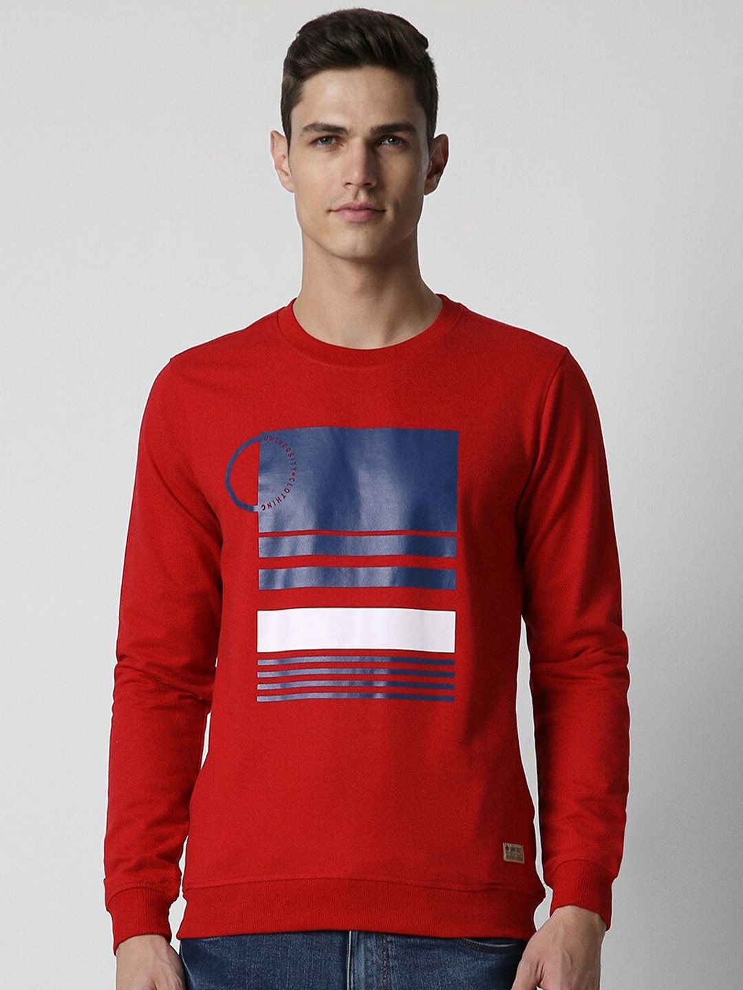 

PETER ENGLAND UNIVERSITY Graphic Printed Round Neck Sweatshirt, Red