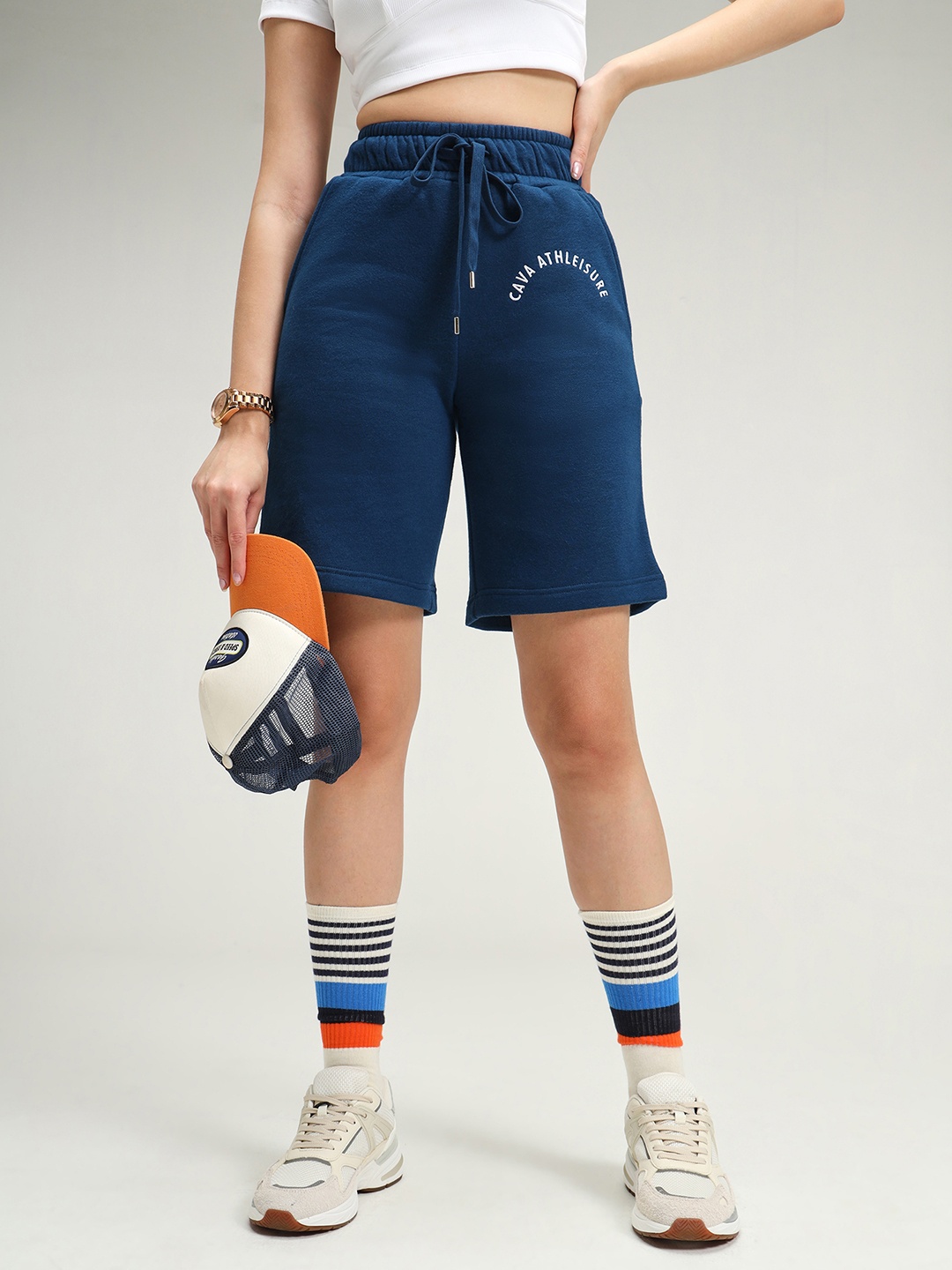 

CAVA Women Solid Shorts, Blue