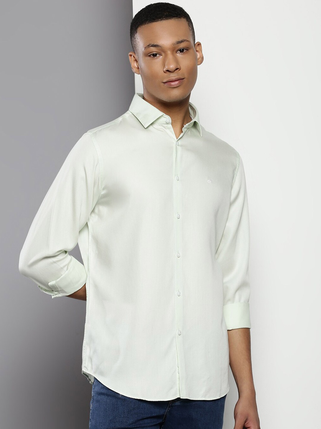 

Calvin Klein Jeans Tencel Slim Fit Casual Shirt, Green