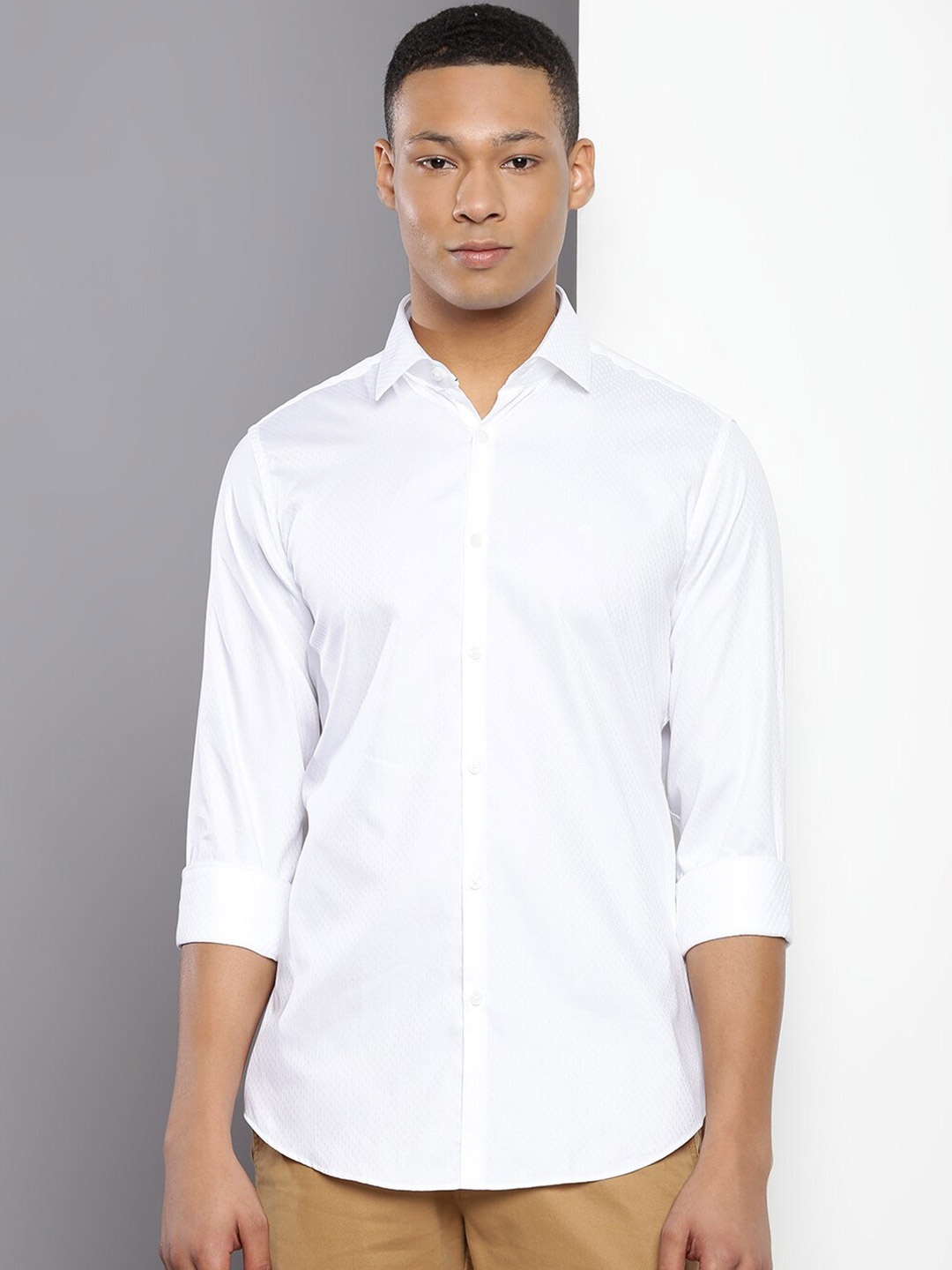 

Calvin Klein Pure Cotton Slim Fit Casual Shirt, White