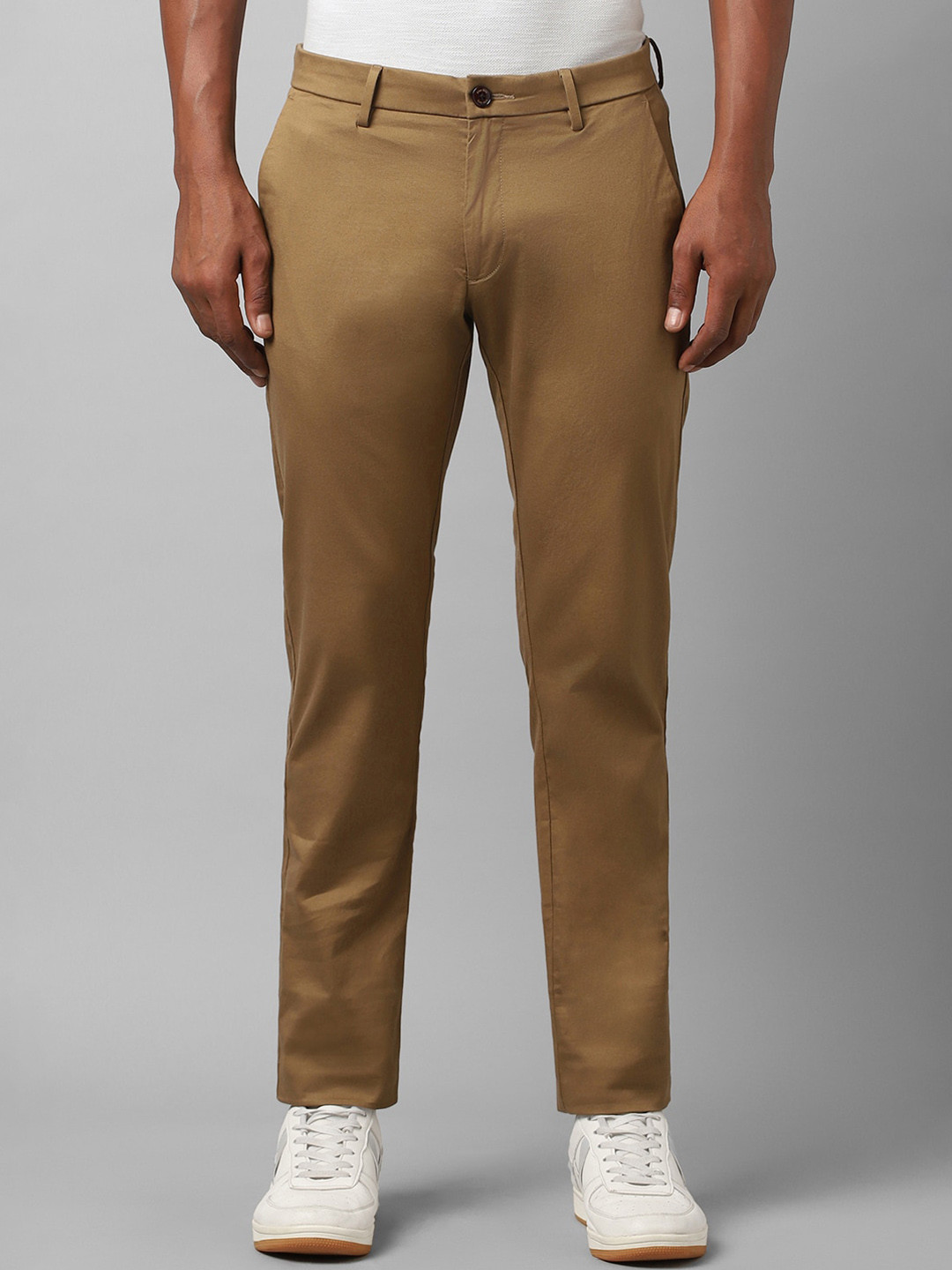 

Allen Solly Men Mid-Rise Slim Fit Trousers, Brown