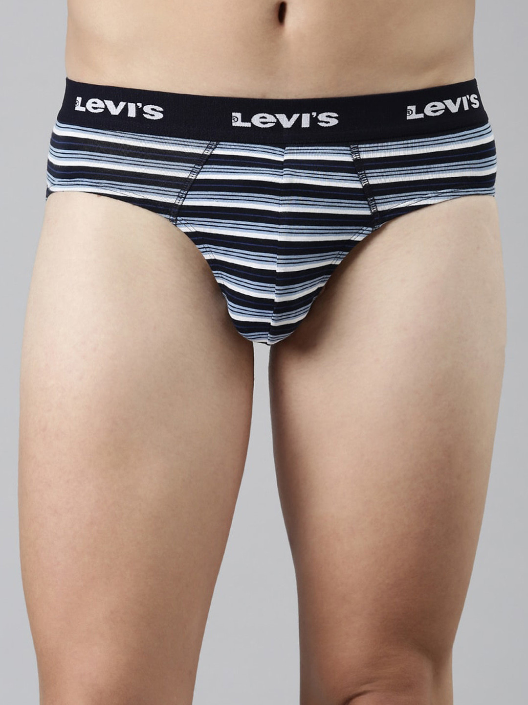 

Levis Men Stretch Printed Smartskin Technology Cotton with Tag Free Comfort Brief #005, Navy blue