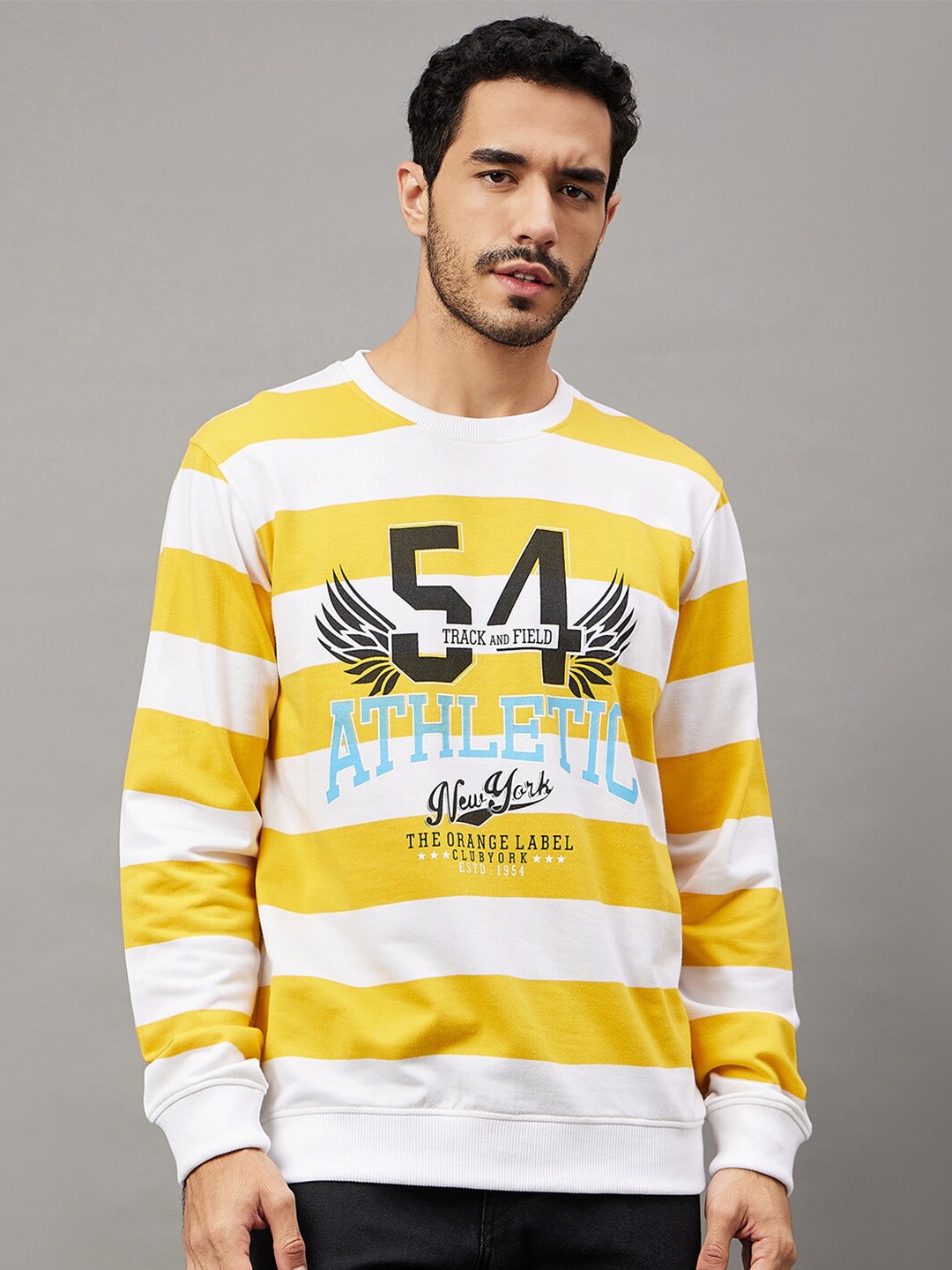 

Club York Typography Printed Cotton Pullover Sweatshirt, White