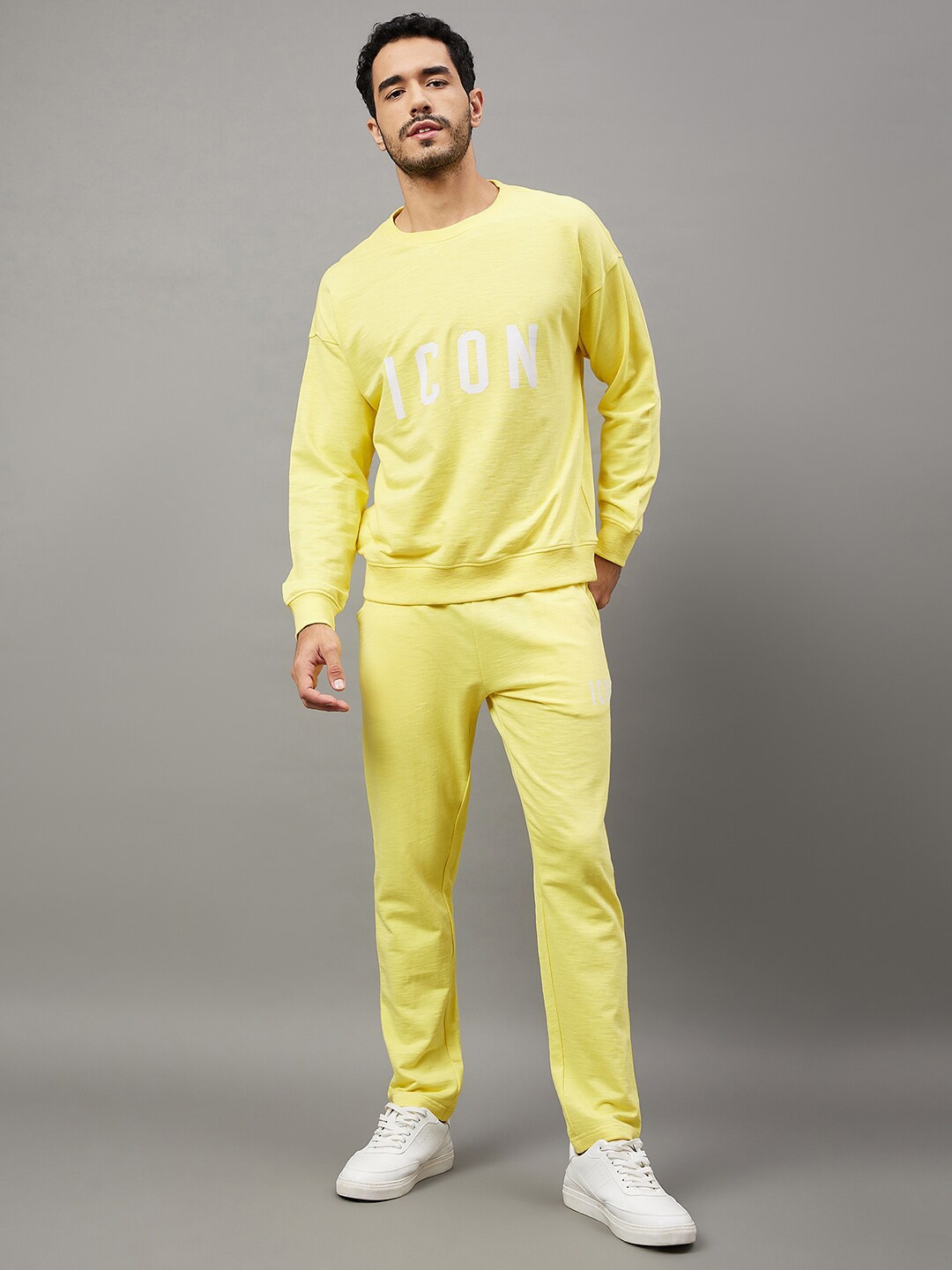 

Club York Typography Printed Cotton Sweatshirt, Yellow