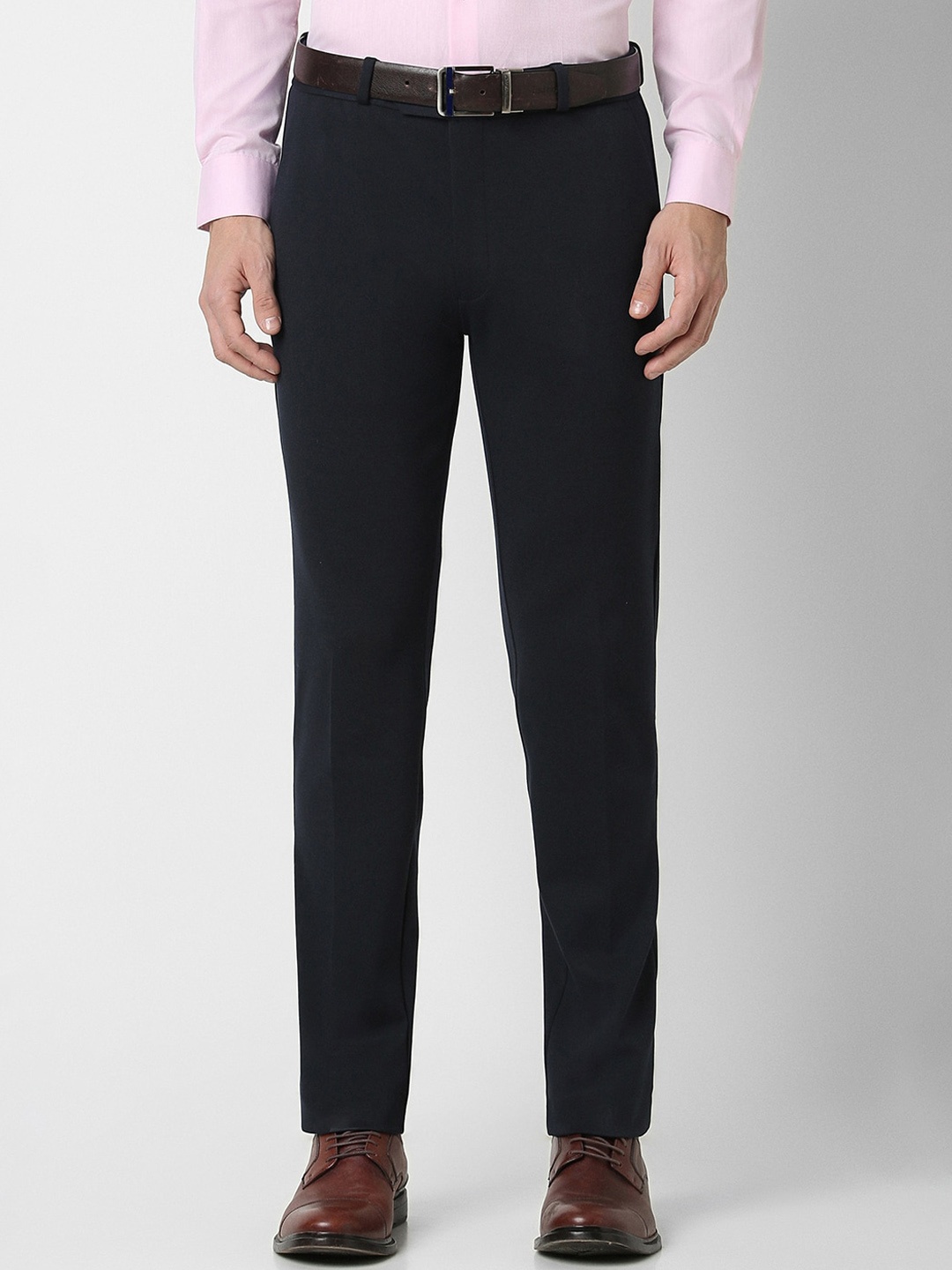 

Peter England Men Navy Blue Slim Fit Formal Trousers