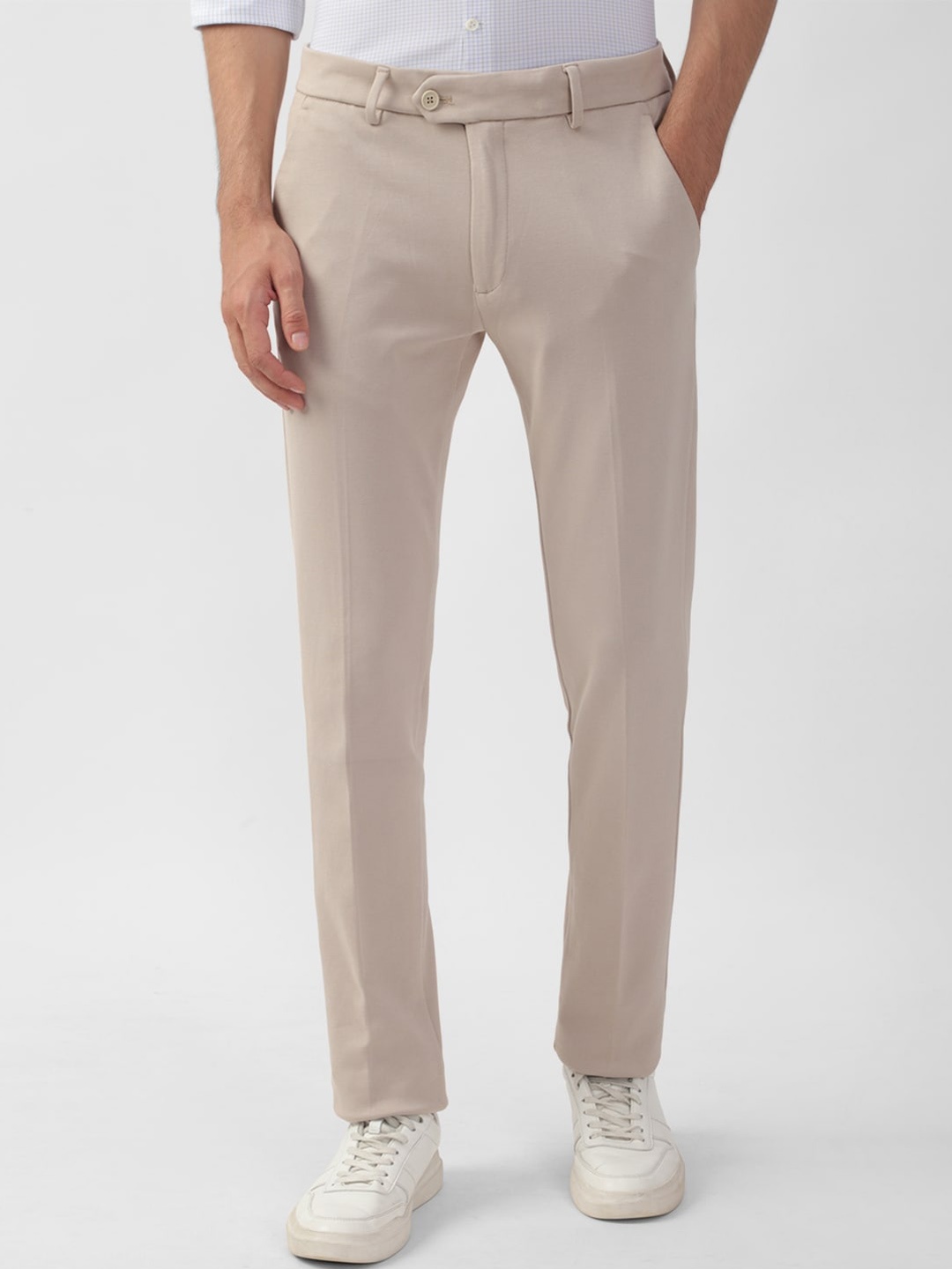 

Peter England Men Slim Fit Formal Trousers, Beige