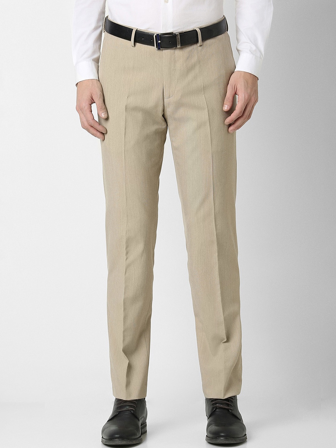 

Peter England Men Beige Slim Fit Formal Trousers