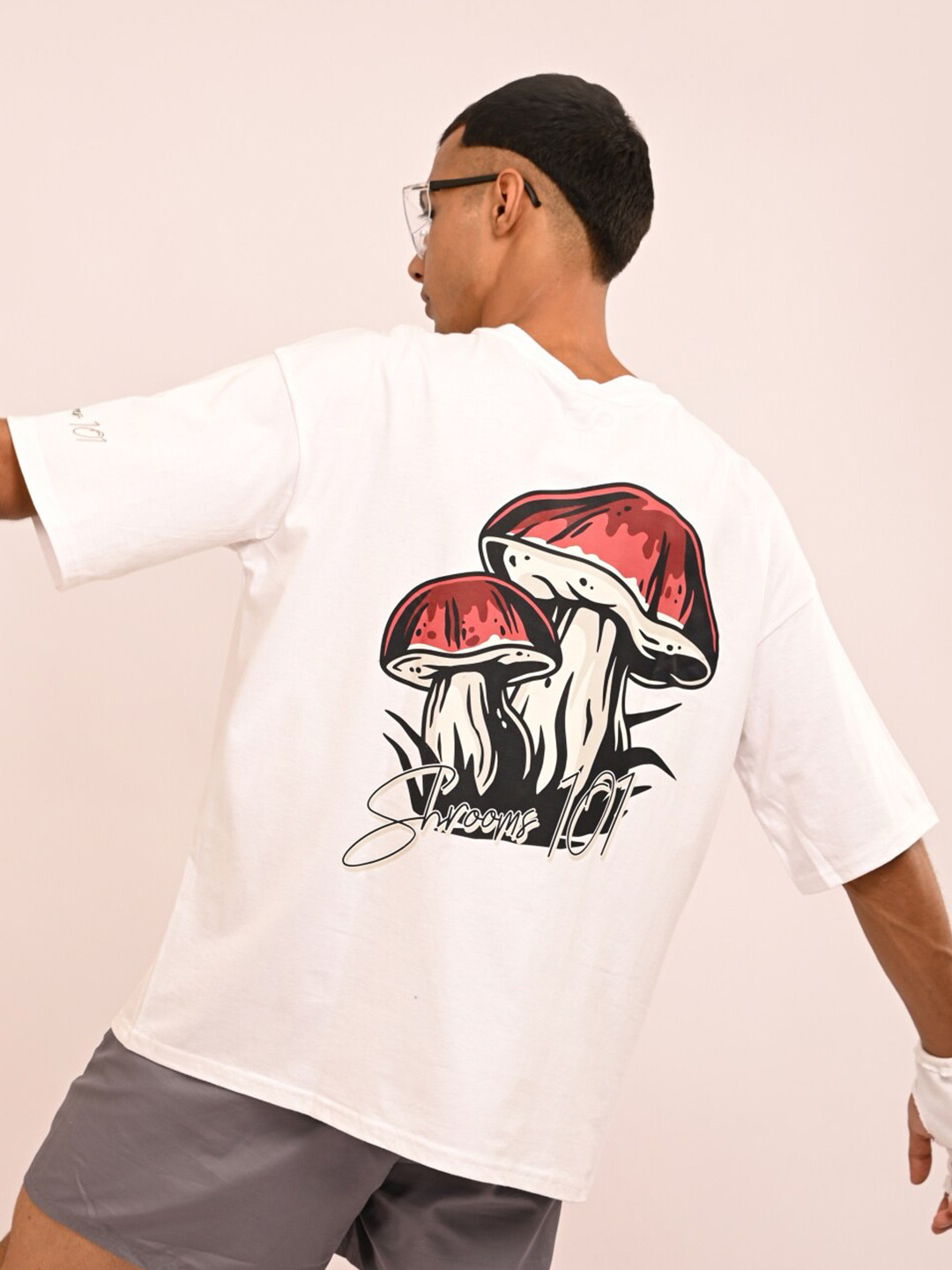 

OG For Real Graphic Printed Drop-Shoulder Sleeves Cotton Oversized T-shirt, White