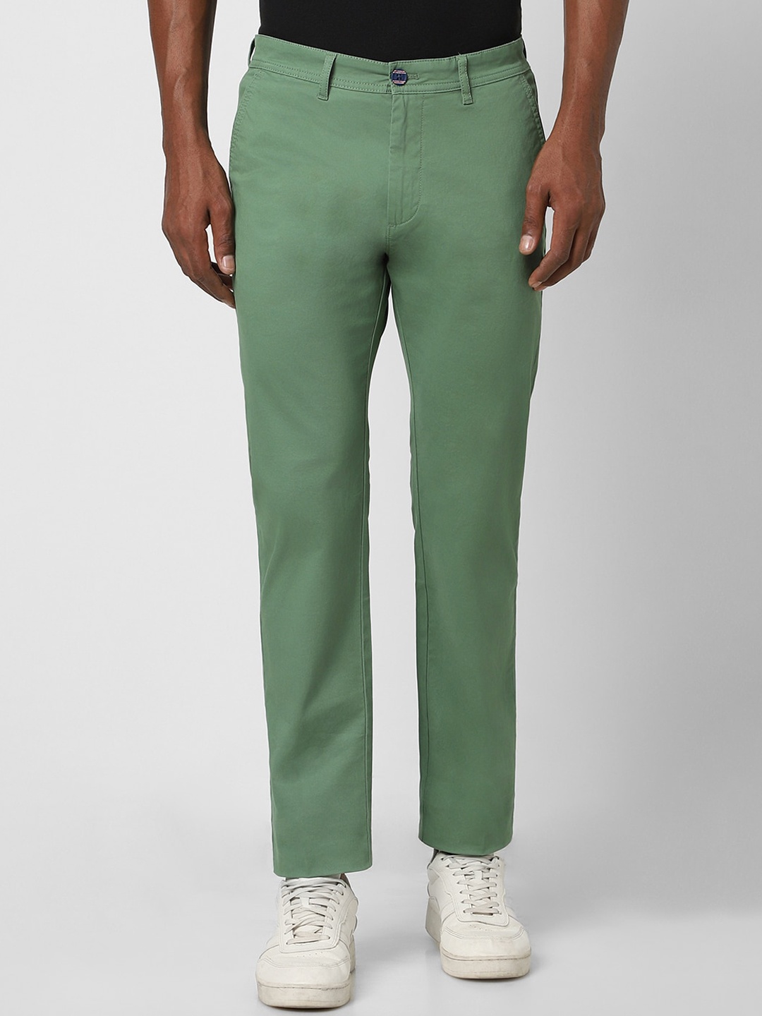 

Peter England Casuals Men Slim Fit Chinos Trousers, Green