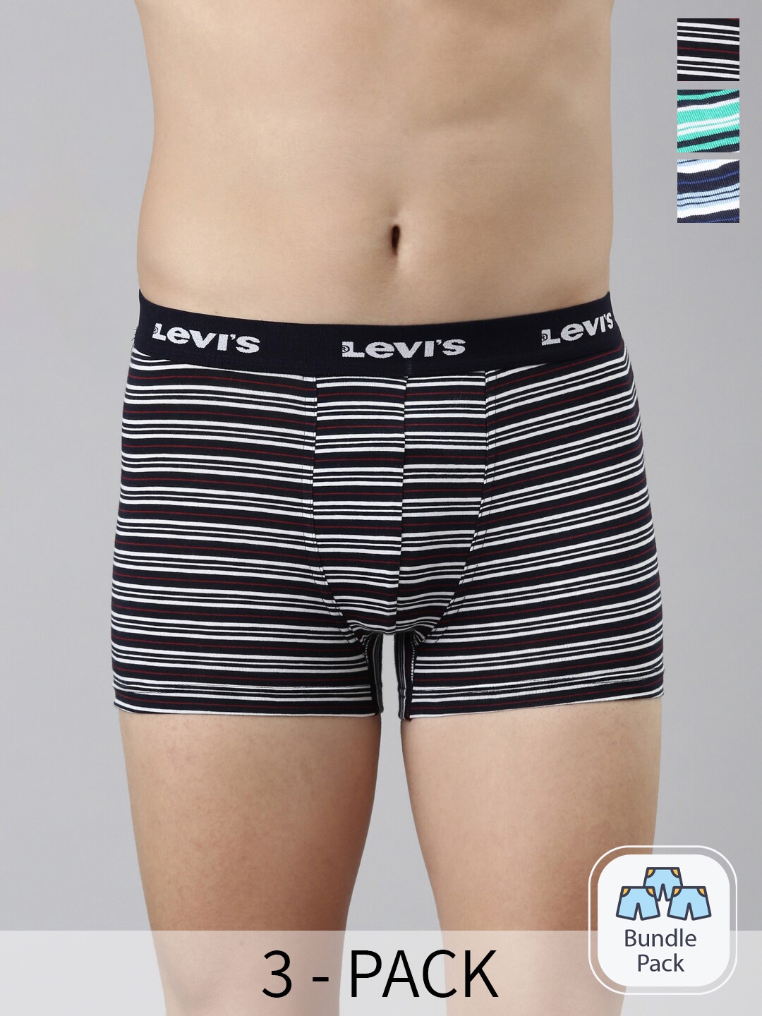 

Levis Pack Of 3 Breathability Cotton Trunks 200SF006-STRP-TRNK-P3, Assorted