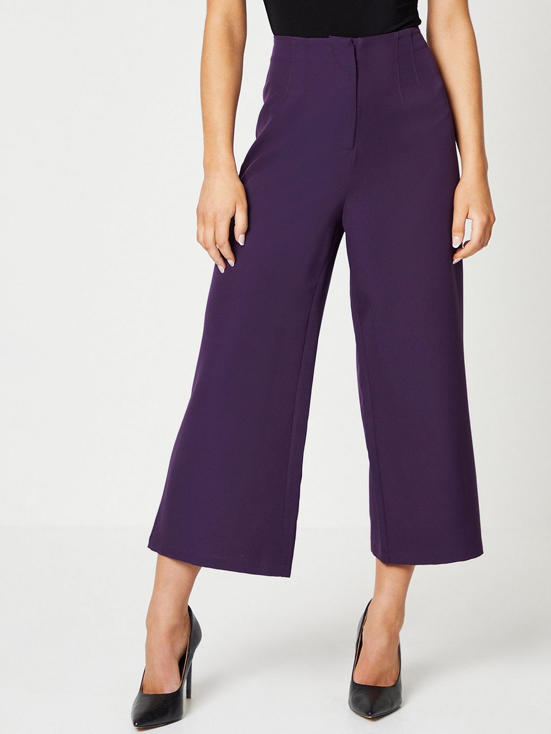 

DOROTHY PERKINS Women Pleated High Waist Culottes, Purple
