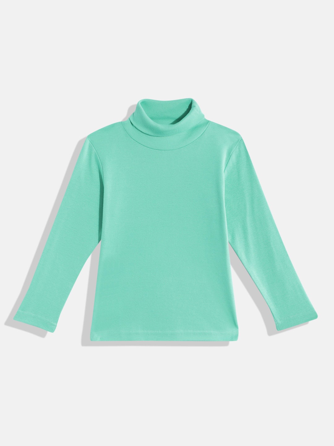 

FEMEA Girls Turtle Neck Long Sleeves Cotton Regular Top, Green