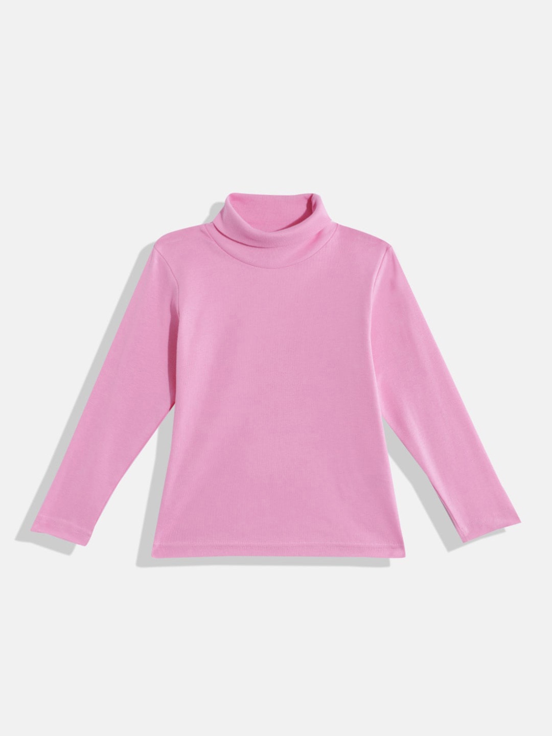 

FEMEA Girls High Neck Cotton Top, Pink