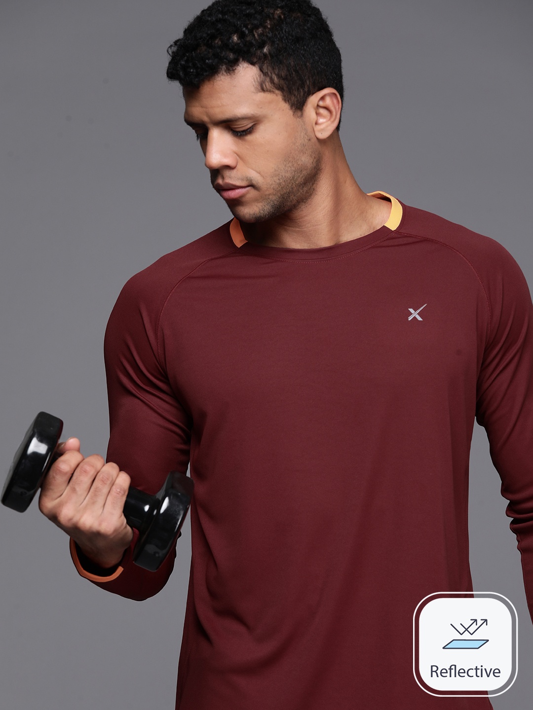 

HRX by Hrithik Roshan Men Solid Sports T-shirt, Brown