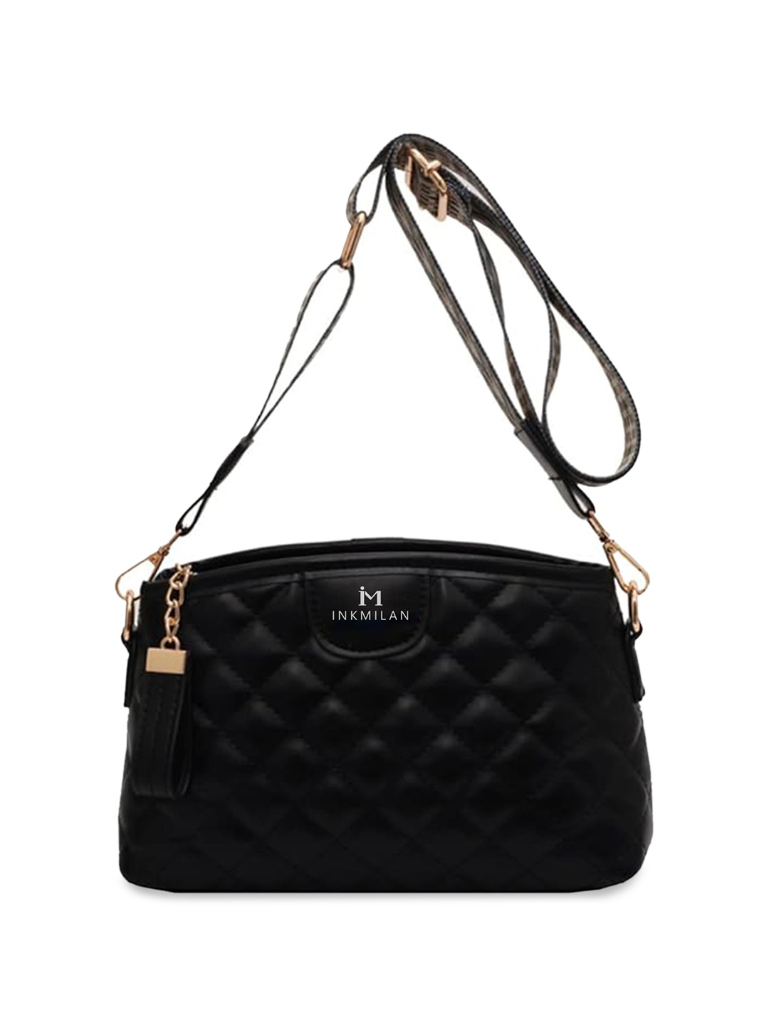 

INKMILAN ExploreX Quilted Structured Sling Bag, Black