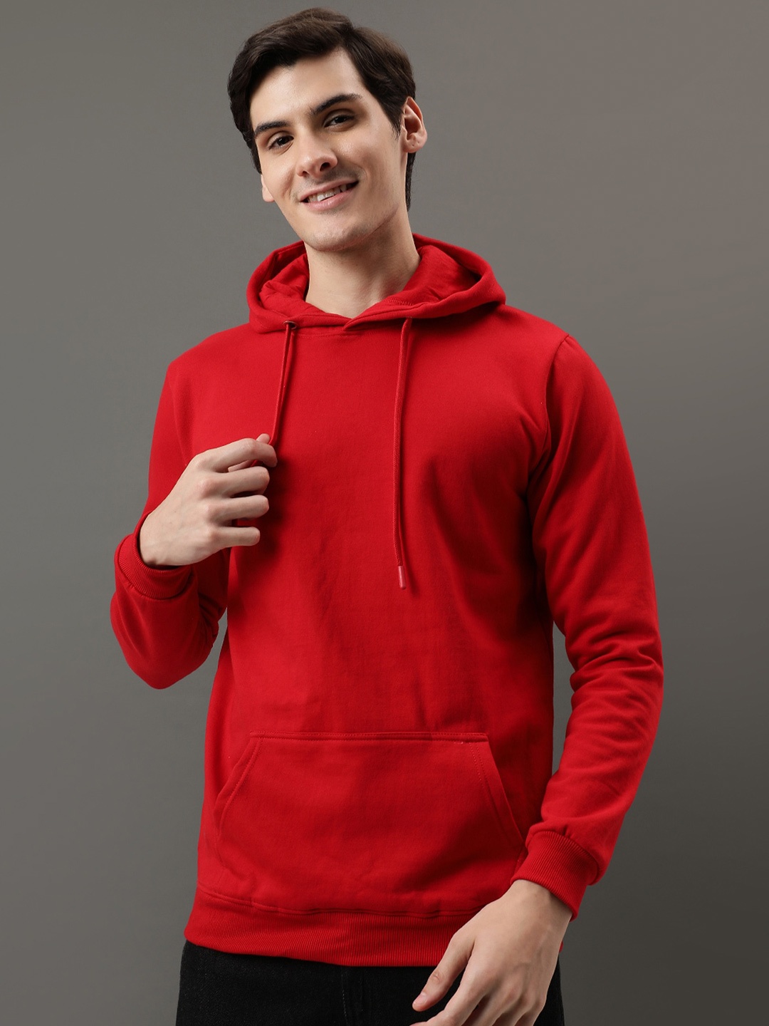

ADRO Cotton Hooded Sweatshirt, Red