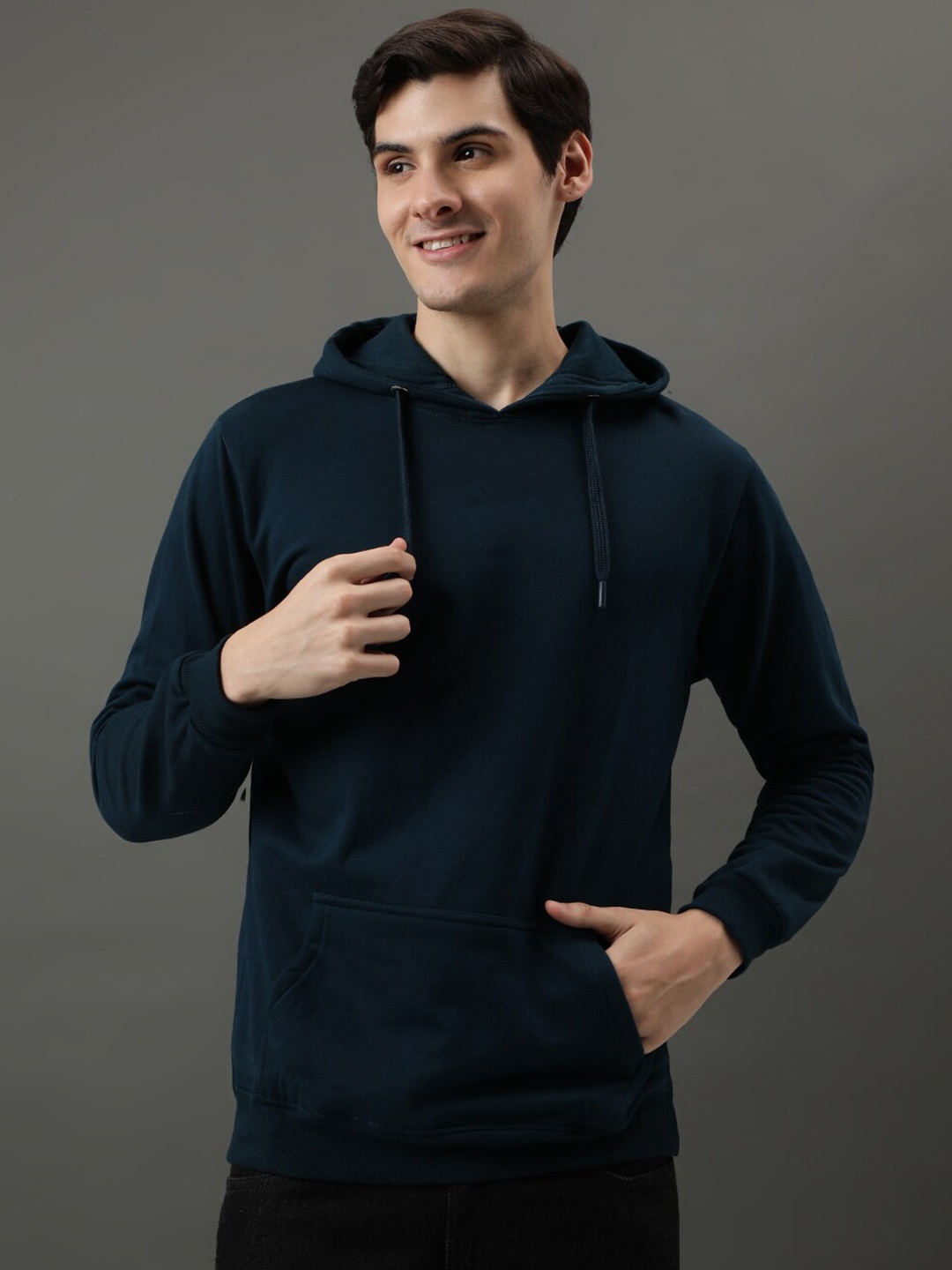 

ADRO Cotton Hooded Sweatshirt, Teal