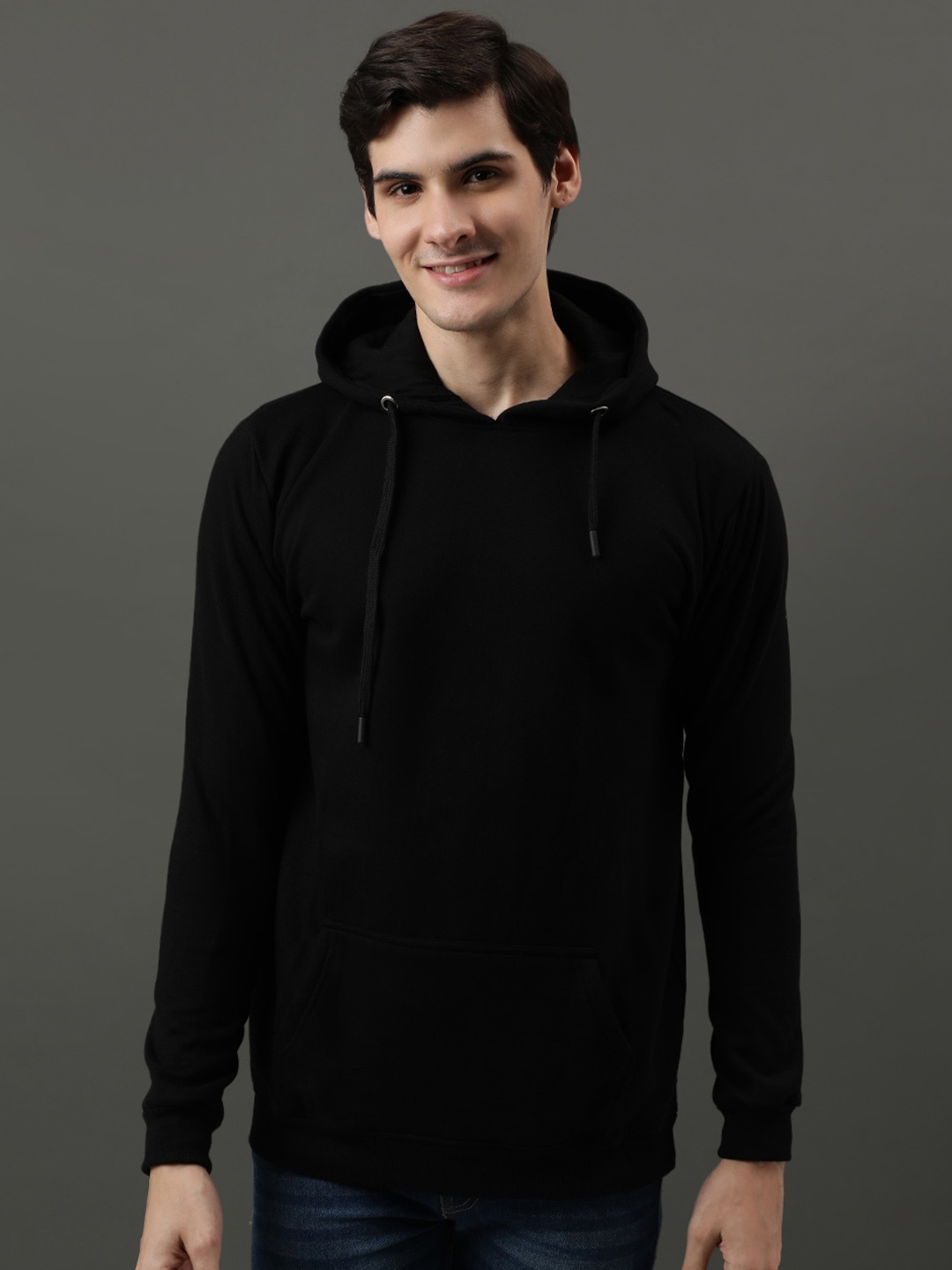 

ADRO Hooded Cotton Sweatshirt, Black