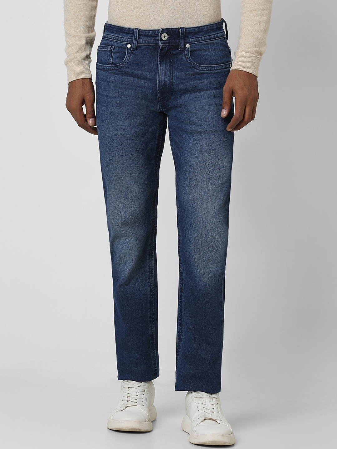 

Peter England Casuals Men Heavy Fade Skinny Fit Cotton Jeans, Navy blue