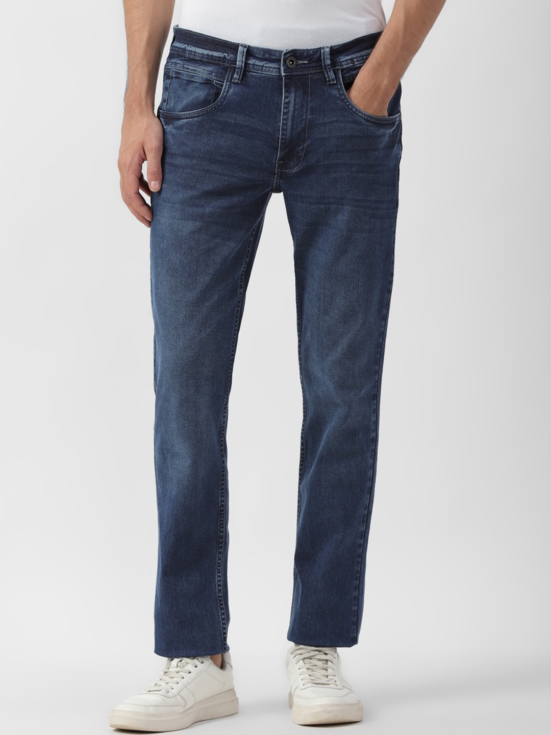 

VAN HEUSEN DENIM LABS Men Mid-Rise Slim Fit Stretchable Jeans, Navy blue