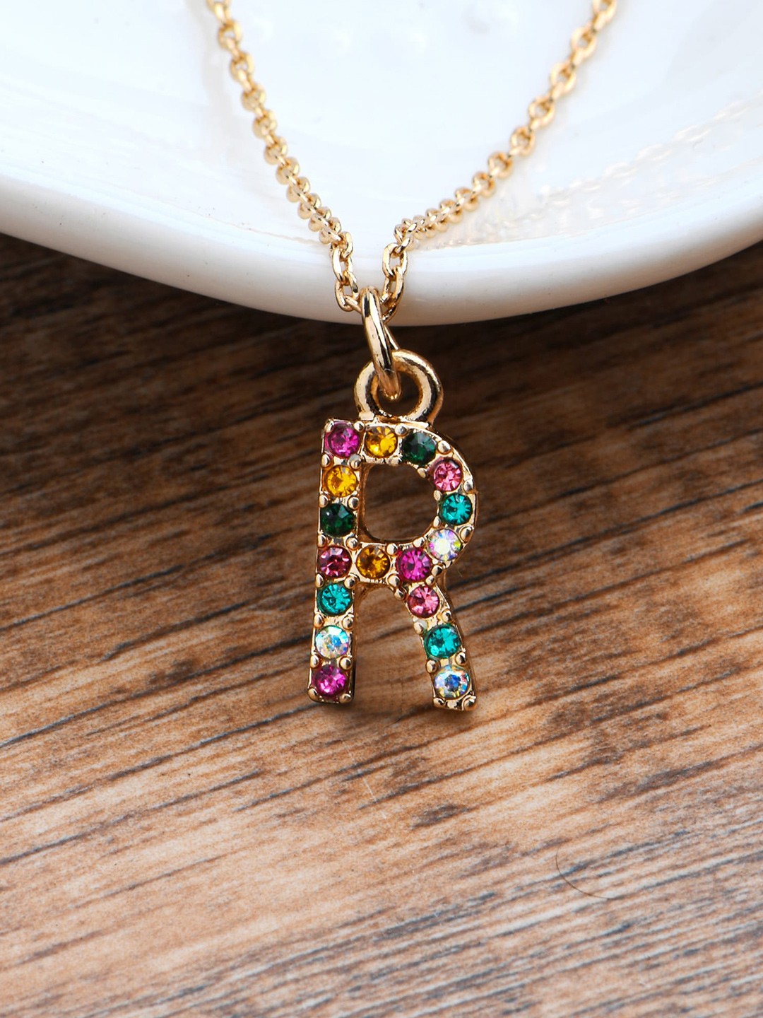 

Accessorize Crystal Initial Necklace, Gold