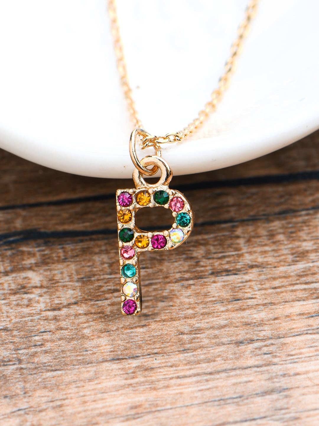 

Accessorize Crystal Initial Necklace, Gold