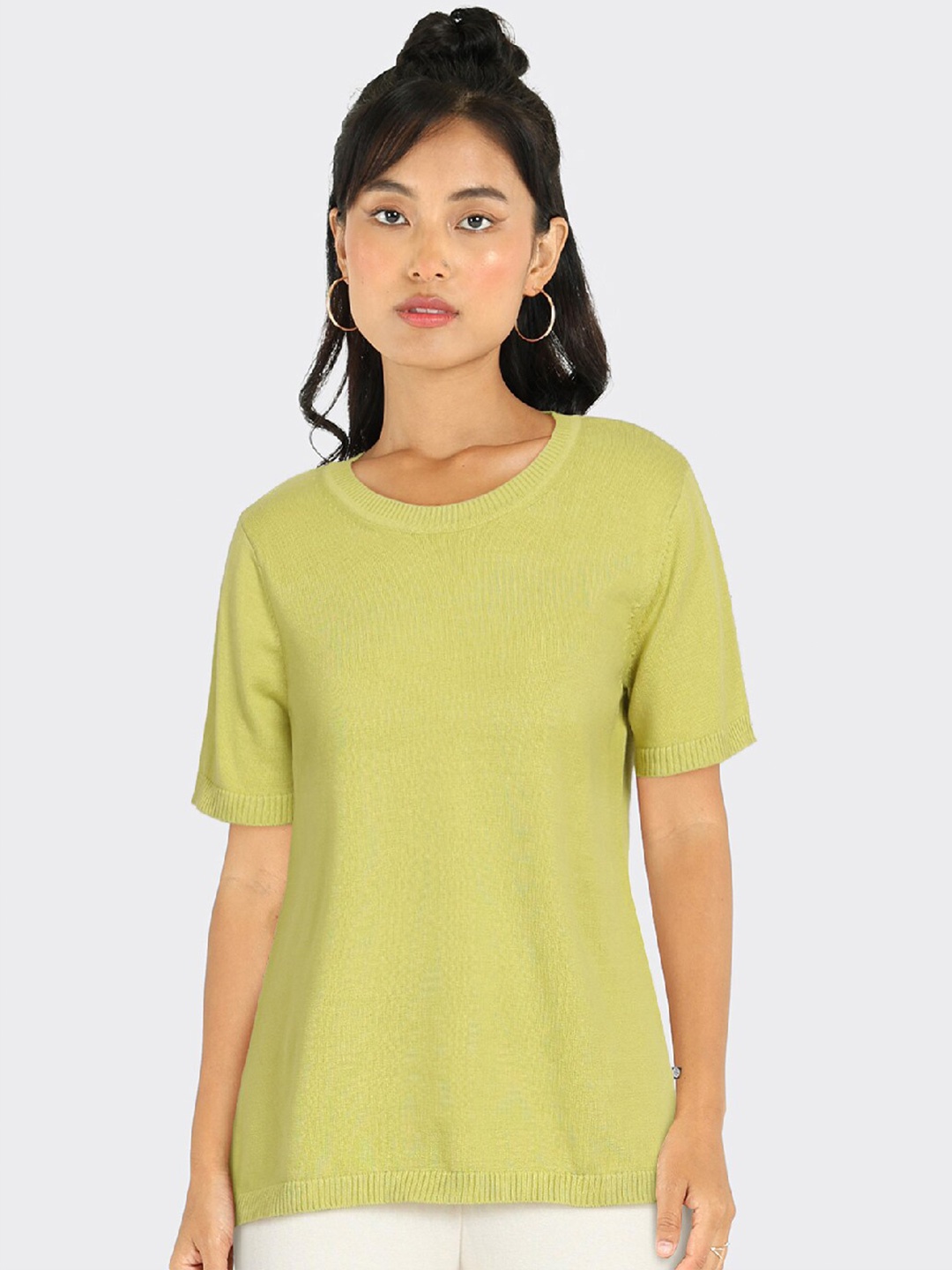 

Blissclub Round Neck Relaxed Fit Pure Cotton T-shirt, Green