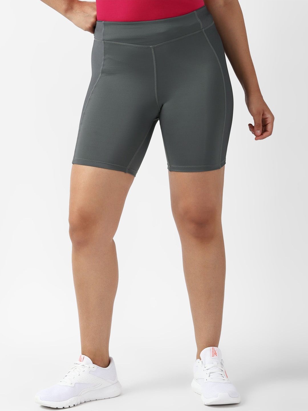 

Reebok Women Slim Fit Training App Sports Shorts, Grey