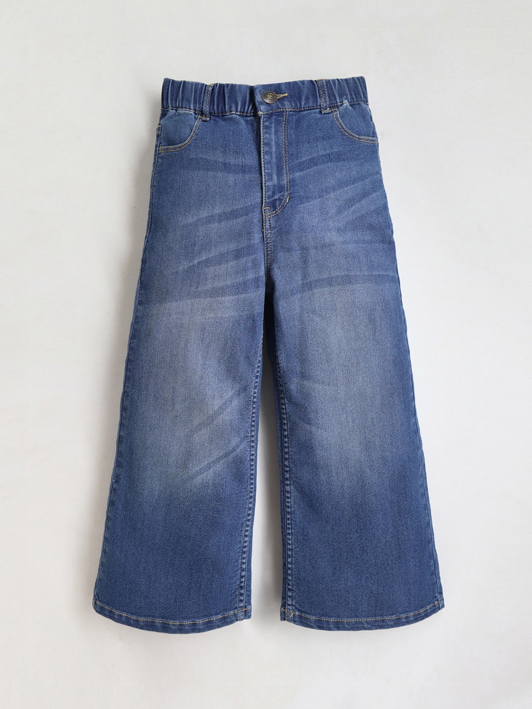 

Cherry Crumble Girls Comfort Flared High-Rise Stretchable Jeans, Blue