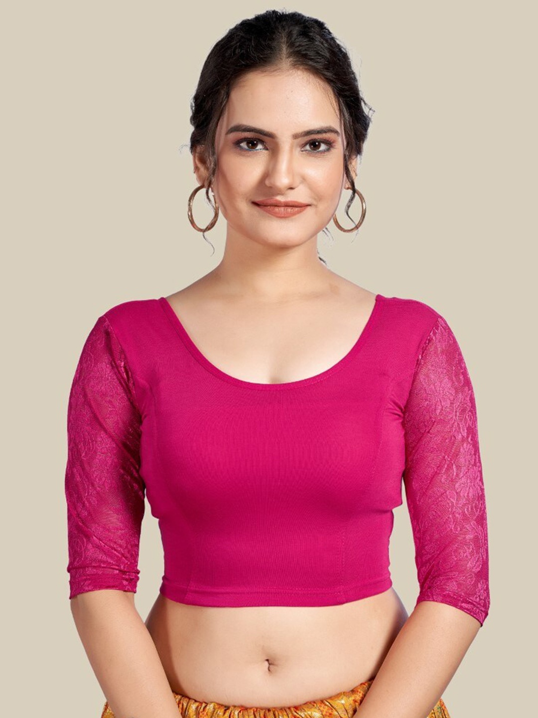 

HIMRISE Ready To Wear Saree Blouse, Pink