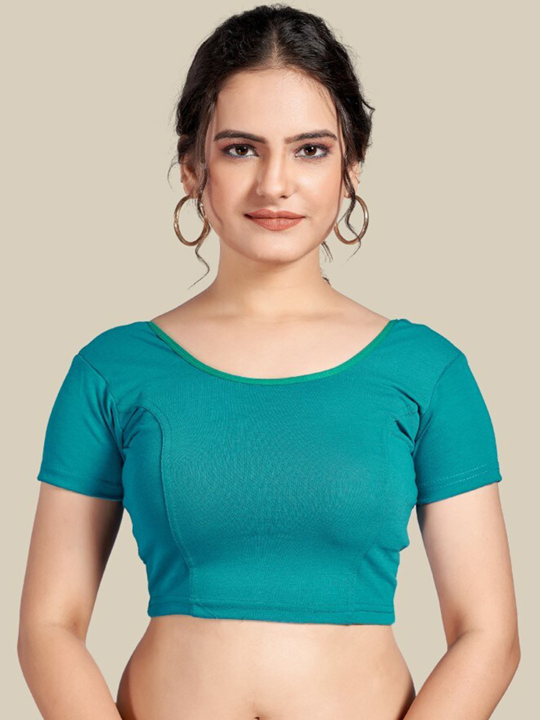 

HIMRISE Silk Ready To Wear Saree Blouse, Teal