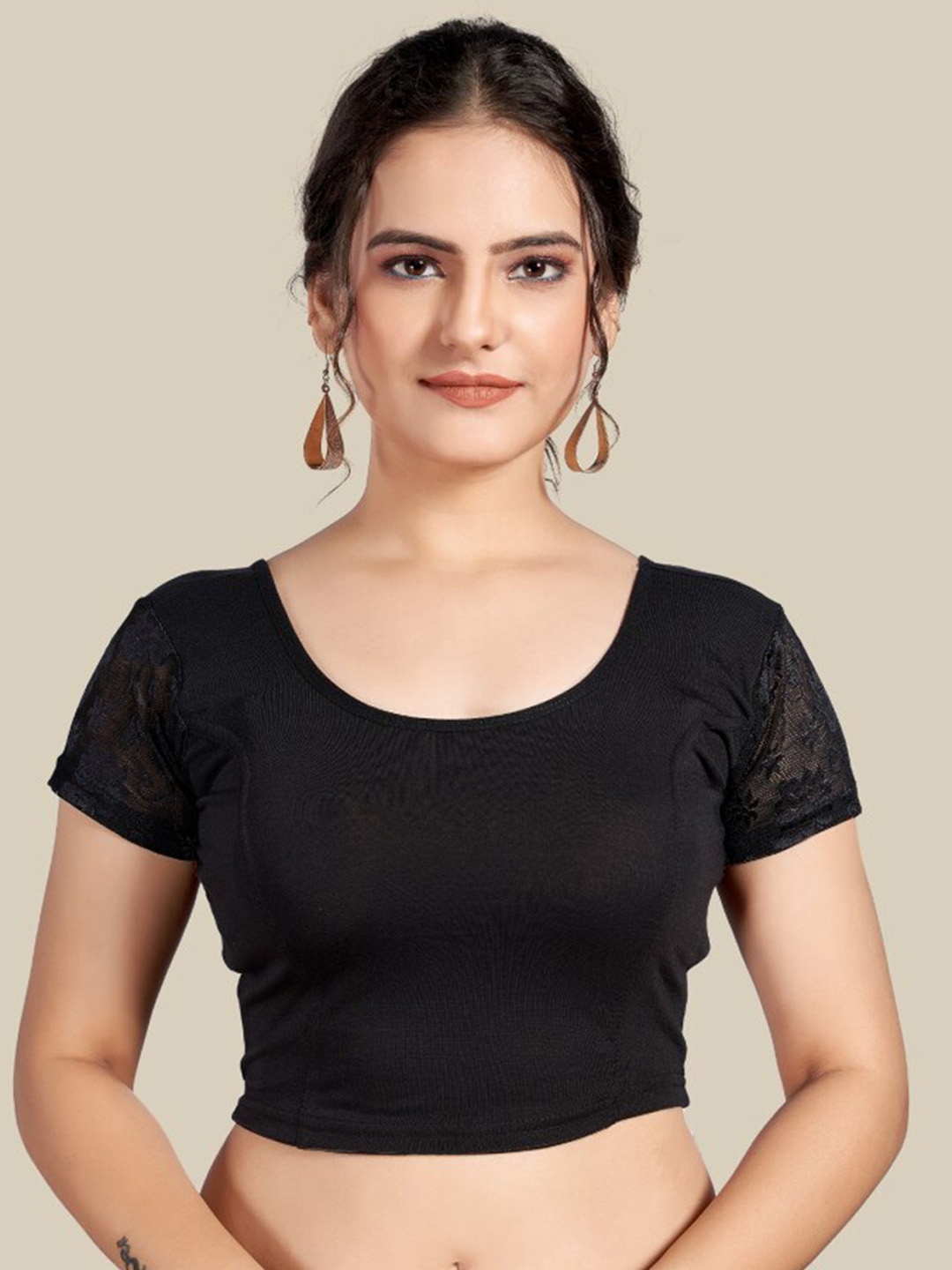 

HIMRISE Silk Saree Blouse, Black