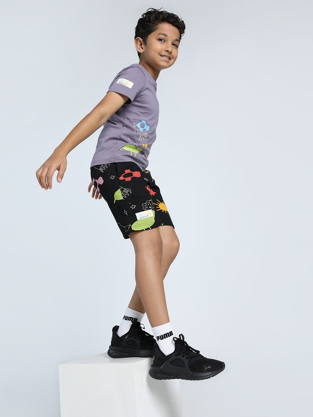 

Puma Kids SOFTRIDE Enzo Evo Youth Running Shoes, Black