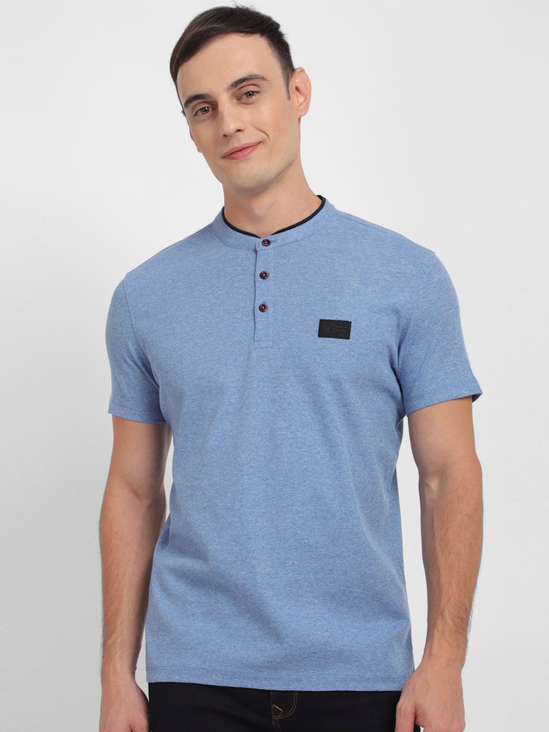 

Allen Solly Henley Neck Slim Fit Pure Cotton T-shirt, Blue